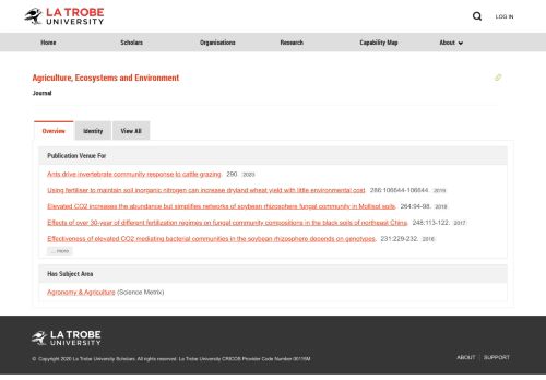 
                            12. Agriculture, Ecosystems and Environment - La Trobe University Scholars