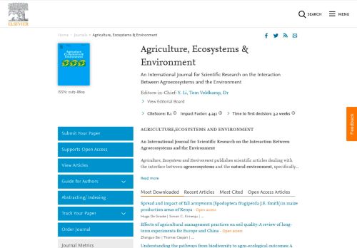 
                            1. Agriculture, Ecosystems & Environment - Journal - Elsevier