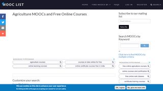 
                            6. Agriculture MOOCs and Free Online Courses | MOOC List