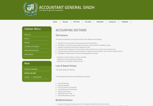 
                            3. AGSindh | ACCOUNTING SECTIONS - Accountant General Sindh