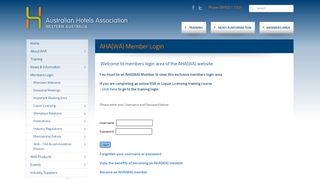 
                            10. AHA(WA) Member Login - Australian Hotels Association (WA)