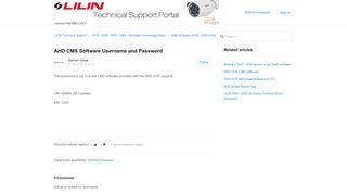 
                            12. AHD CMS Software Username and Password – LILIN Technical Support