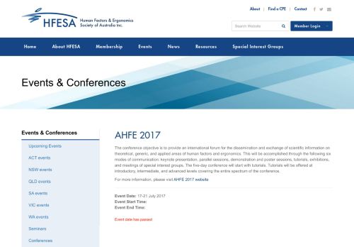
                            8. AHFE 2017 - Events & Conferences - Human Factors and Ergonomics ...