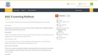 
                            12. AHIC: AHIC E-Learning Platform