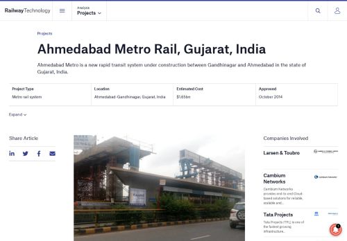 
                            6. Ahmedabad Metro Rail, Gujarat - Railway Technology