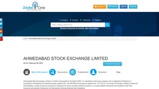 
                            5. AHMEDABAD STOCK EXCHANGE LIMITED - Company, directors and ...