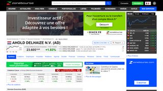 
                            4. AHOLD DELHAIZE : Cours Action Bourse | AD | NL0011794037 ...