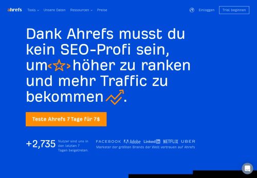 
                            2. Ahrefs - SEO Tools & Daten um Deinen Traffic zu steigern