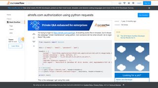 
                            9. ahrefs.com authorization using python requests - Stack Overflow