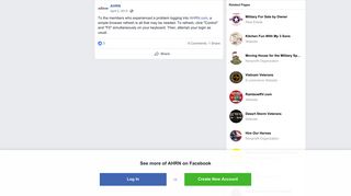 
                            3. AHRN - To the members who experienced a problem logging ...