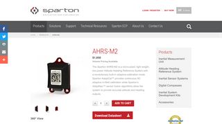 
                            9. AHRS-M2 - Micro AHRS / IMU with AdaptCal™ - Sparton