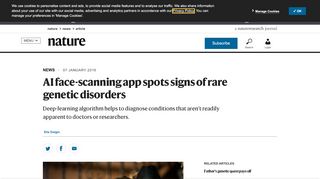 
                            12. AI face-scanning app spots signs of rare genetic disorders - Nature