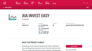 
                            5. AIA Invest Easy – Investment Plan | AIA Singapore