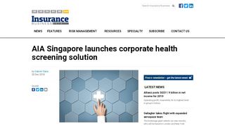 
                            10. AIA Singapore launches corporate health screening solution ...