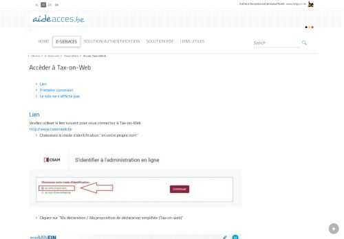 
                            9. Aide à la connexion pour la déclaration d'impôt en ligne de Tax-on-web