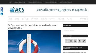 
                            6. Aide aux voyageurs - Le portail Ariane - ACS – Assurances