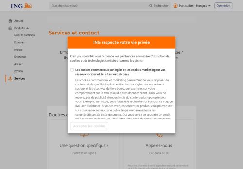 
                            4. Aide et contact | ING Belgique