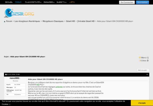
                            5. Aide pour Géant GN CX10000 HD plus+ - DZSat