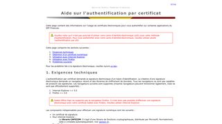 
                            10. Aide sur l'authentification par certificat