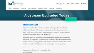 
                            8. Aidstream Upgraded Today - iatistandard.org