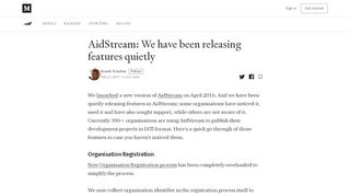 
                            11. AidStream: We have been releasing features quietly ...