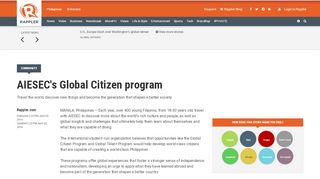 
                            12. AIESEC's Global Citizen program - Rappler