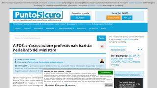 
                            13. AiFOS: un'associazione professionale iscritta... - PuntoSicuro