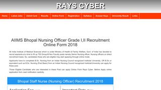 
                            9. AIIMS Bhopal Nursing Officer Online Form 2018 - Rays Cyber