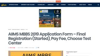 
                            8. AIIMS MBBS 2019 Application Form – Final Registration (Started), Pay ...