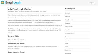 
                            5. AIM Email Login Page URL 2019 | iEmailLogin