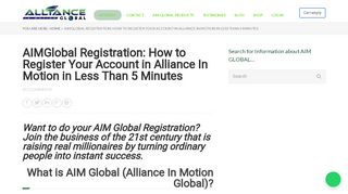 
                            6. AIM Global Registration: How to Join Alliance In Motion in 3 Minutes?