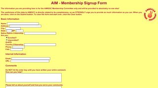 
                            6. AIM - Membership Signup Form