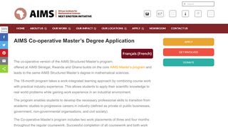 
                            4. AIMS Co-operative Master's Degree Application | AIMS