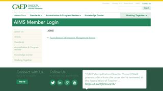 
                            12. AIMS Member Login - Council for the Accreditation of Educator ...