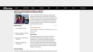 
                            4. Aion Cannot Connect to Server Error | Chron.com