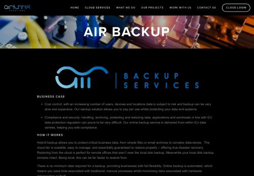 
                            10. Air Backup — Air Tunnel Solutions Ltd