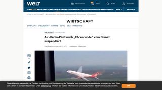 
                            9. Air-Berlin-Pilot vom Dienst suspendiert nach „Ehrenrunde“ in ...