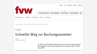 
                            11. Air Berlin: Schneller Weg zur Buchungsnummer - fvw