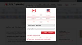 
                            8. Air Canada - Advance Passenger Information System