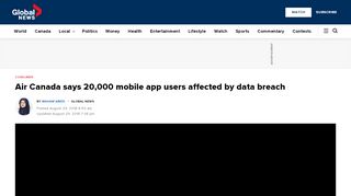 
                            7. Air Canada says 20,000 mobile app users affected by data breach ...