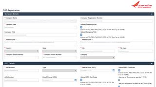
                            5. Air India GST Portal - Register GST Account