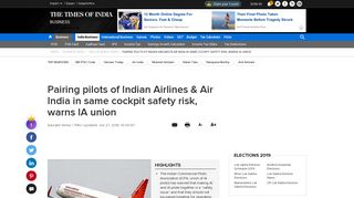 
                            10. Air India: Pairing pilots of Indian Airlines & Air India in same cockpit ...