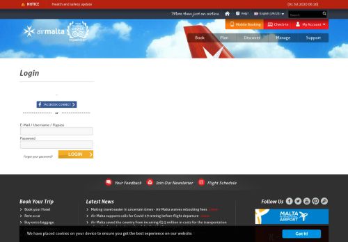 
                            12. Air Malta - Login