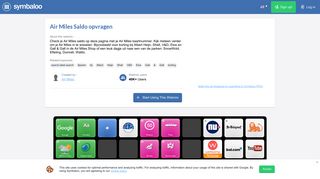 
                            5. Air Miles Saldo opvragen - Symbaloo