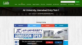 
                            11. Air University, Islamabad Entry Test-1 - Pak Edu Career