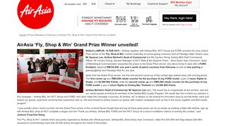
                            9. AirAsia -Fly, Shop & Win- Grand Prize Winner unveiled! | ...