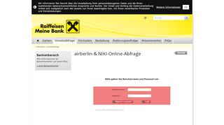 
                            5. airberlin & NIKI-Online-Abfrage - Raiffeisen CardService