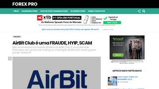 
                            5. AirBit Club é uma FRAUDE, HYIP, SCAM - Forex Pro