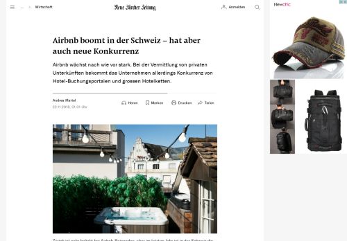 
                            6. Airbnb boomt in der Schweiz – hat aber auch neue Konkurrenz - NZZ