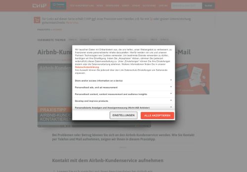 
                            10. Airbnb-Kundenservice kontaktieren: Telefon & E-Mail - CHIP